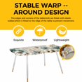 thumbnail image 4 of Teal Tulip Butterfly Table Cloths for 8 Foot Rectangle Tables, Beige Turquoise Floral Farmhouse Wooden Patio Waterproof Elastic Fitted Tablecloths, Washable Rectangular Table Cover for Camping, 4 of 8