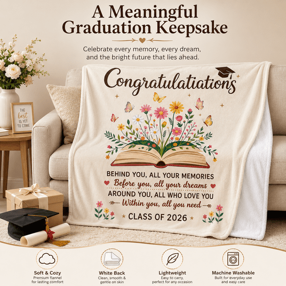 Graduation Gifts for Her 2026, College Graduation Gifts for Women, Graduation Decorations Blanket 30"X40"