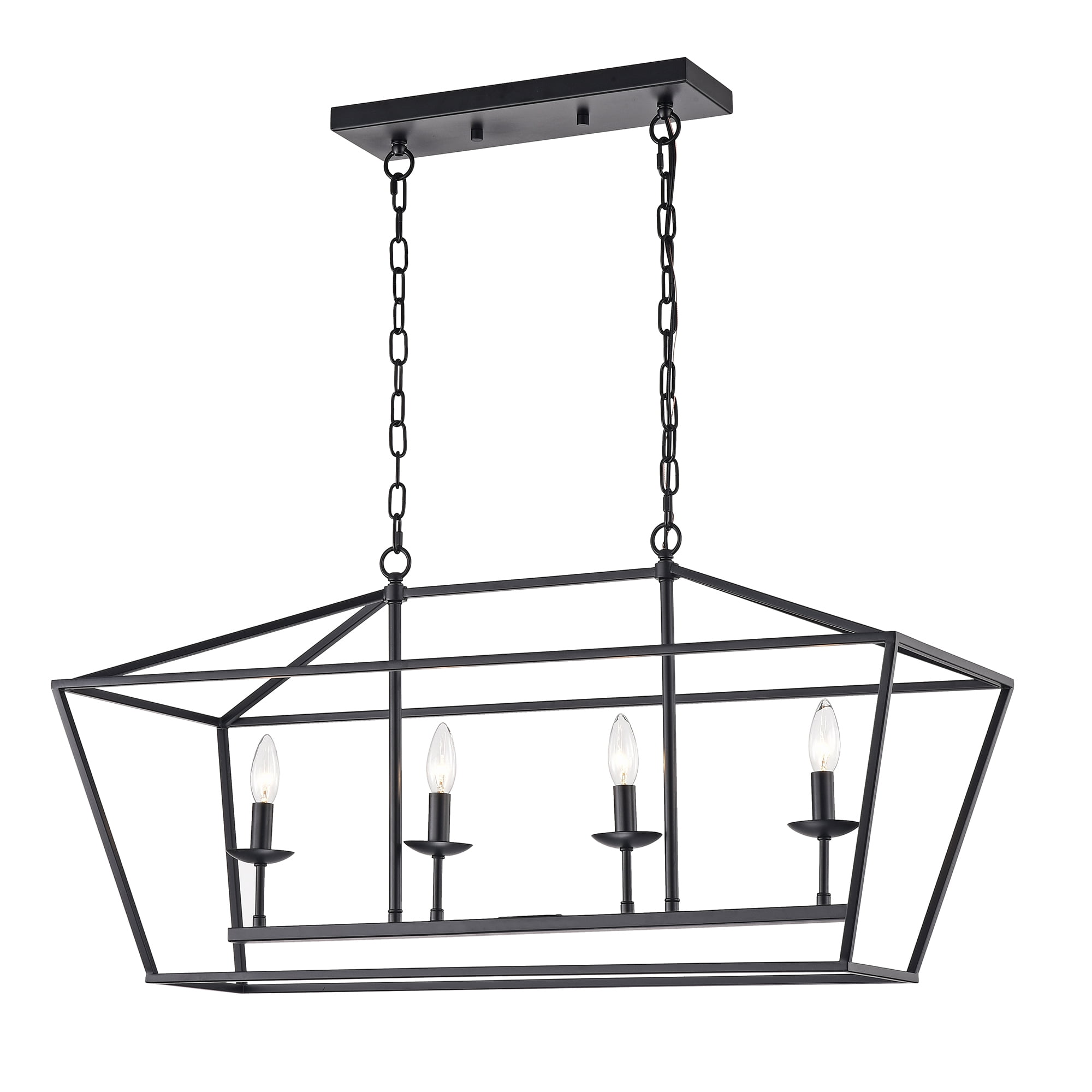 The Gray Barn Katydid 36-inch Matte Black 4-light Chandelier