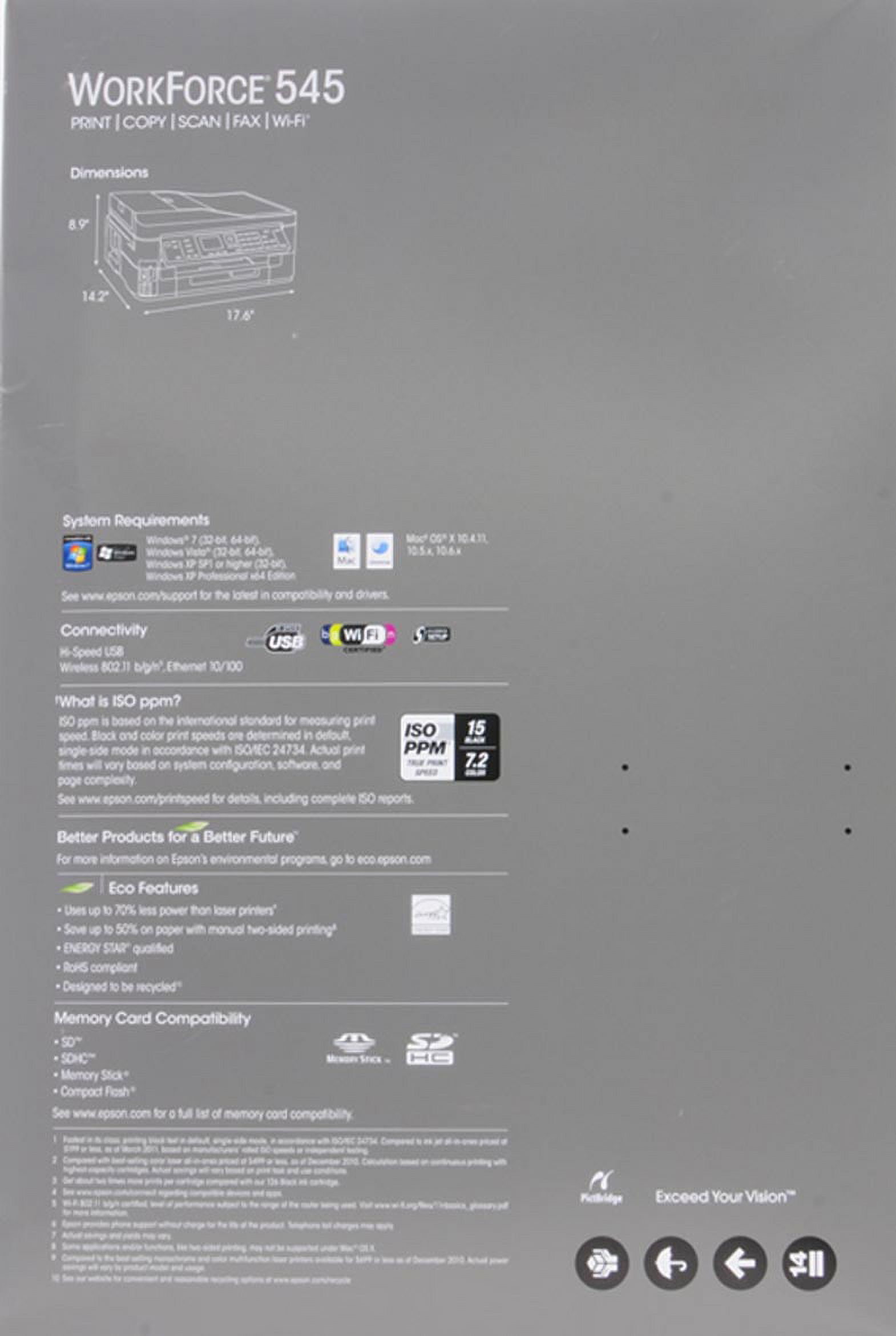 Epson WorkForce 545 Wireless Inkjet Multifunction Printer, Color - image 3 of 4