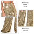 thumbnail image 3 of Pantalones casuales de mujer con lentejuelas brillantes, pierna ancha, cintura alta, pantalones largos rectos para todas las estaciones, 3 of 7
