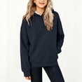 thumbnail image 2 of Dwellite Girls Hoodie Sweatshirt Long Sleeve Loose Lightweight Fashion Pullover Casual Solid Fall Tops with Pocket 2026 Navy 140, 2 of 7