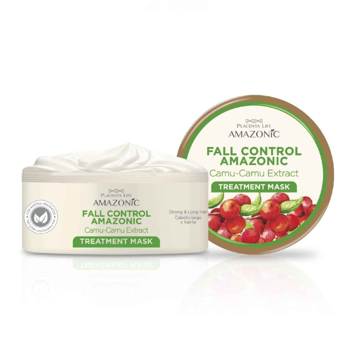 Placenta Life Fall Control Mask with Camu Camu Extract-Antioxidant - Nourishing, Repairing Hair Fall Control - Salt, Sulfates & Parabens Free- 350 gr/ 12.35 oz