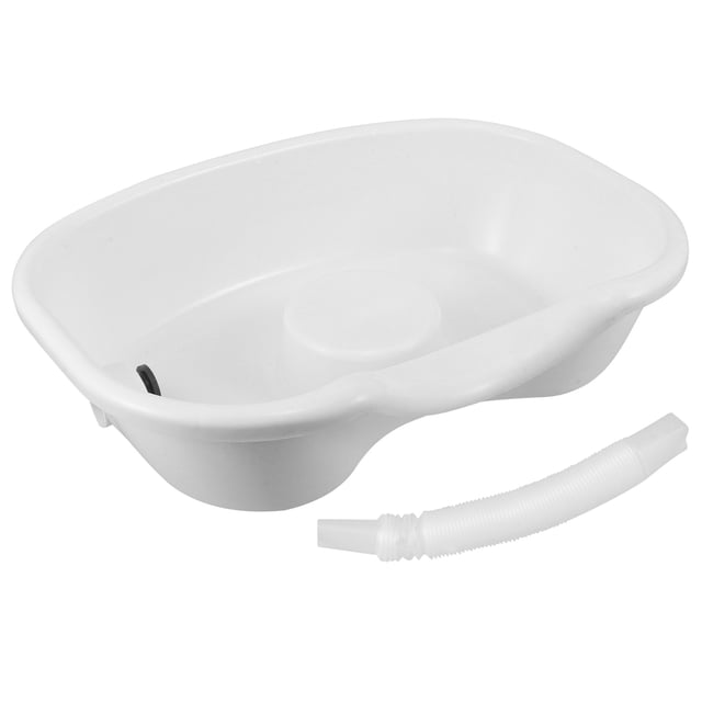 Lavabo para el cabello para personas postradas en cama, lavabo portátil para el lavado del cabello junto a la cama, para mujeres mayores, embarazadas, pacientes postrados en cama, suministros blancos