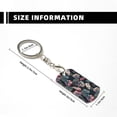thumbnail image 3 of Uemuo Colorful Tropical Leaves Pattern Rectangular Metal Keychain - Durable, Stylish, and Personalized Key Ring for Men and Women,Engraved Keychain,Gift Slim Sturdy Keychain, 3 of 7