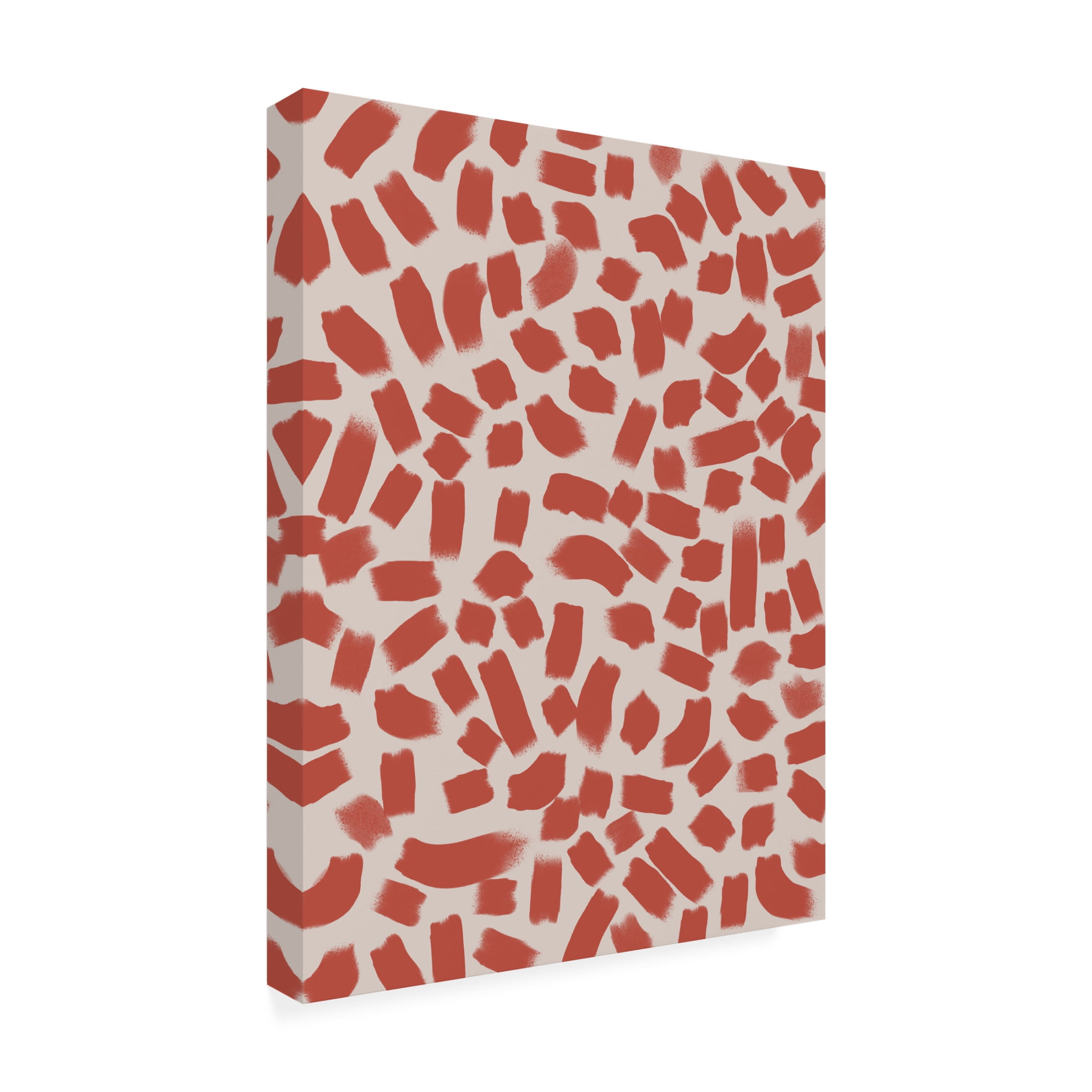 Canvas Wall Art - Treechild 'Orange Short Strokes' Wall Art for Living Room, Bedroom, or Office D?cor by Trademark Fine Art - 18 x 24 Inches