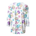 thumbnail image 4 of YanHoo 3/4 Sleeve Easter Tops for Women Easter Shirts for Women,2024 Women's Fashion Tees Casual Crewneck 3/4 Sleeve Loose Cute T Shirt Ladies Top, 4 of 6