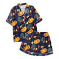 thumbnail image 5 of Summer Lightweight Pajamas – Silk Pajamas for Women Set & Lounge Sets Ladies' Thanksgiving Turkey Print Pajama Shorts Set 2024, 5 of 5