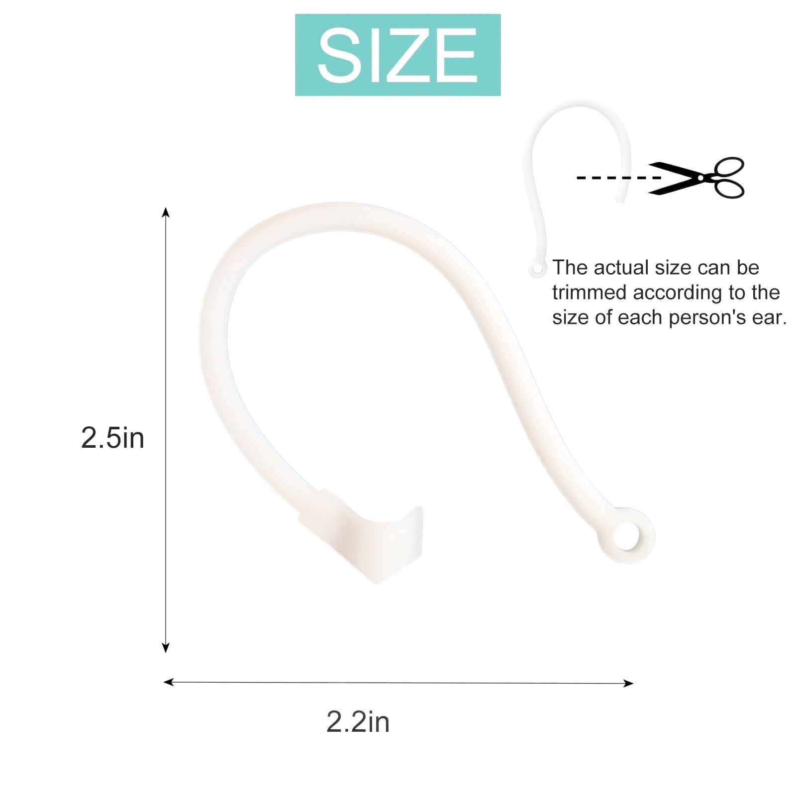 Adjustable Ear Hooks Compatible with AirPods 4, 3, 1, 2 and Pro & All in-Ear Headphones with Stems - 2 Pairs Secure & Comfortable Prevent Falls Ear Holders for Headphones - Easy to Install-CHKYWAIY thumbnail 8