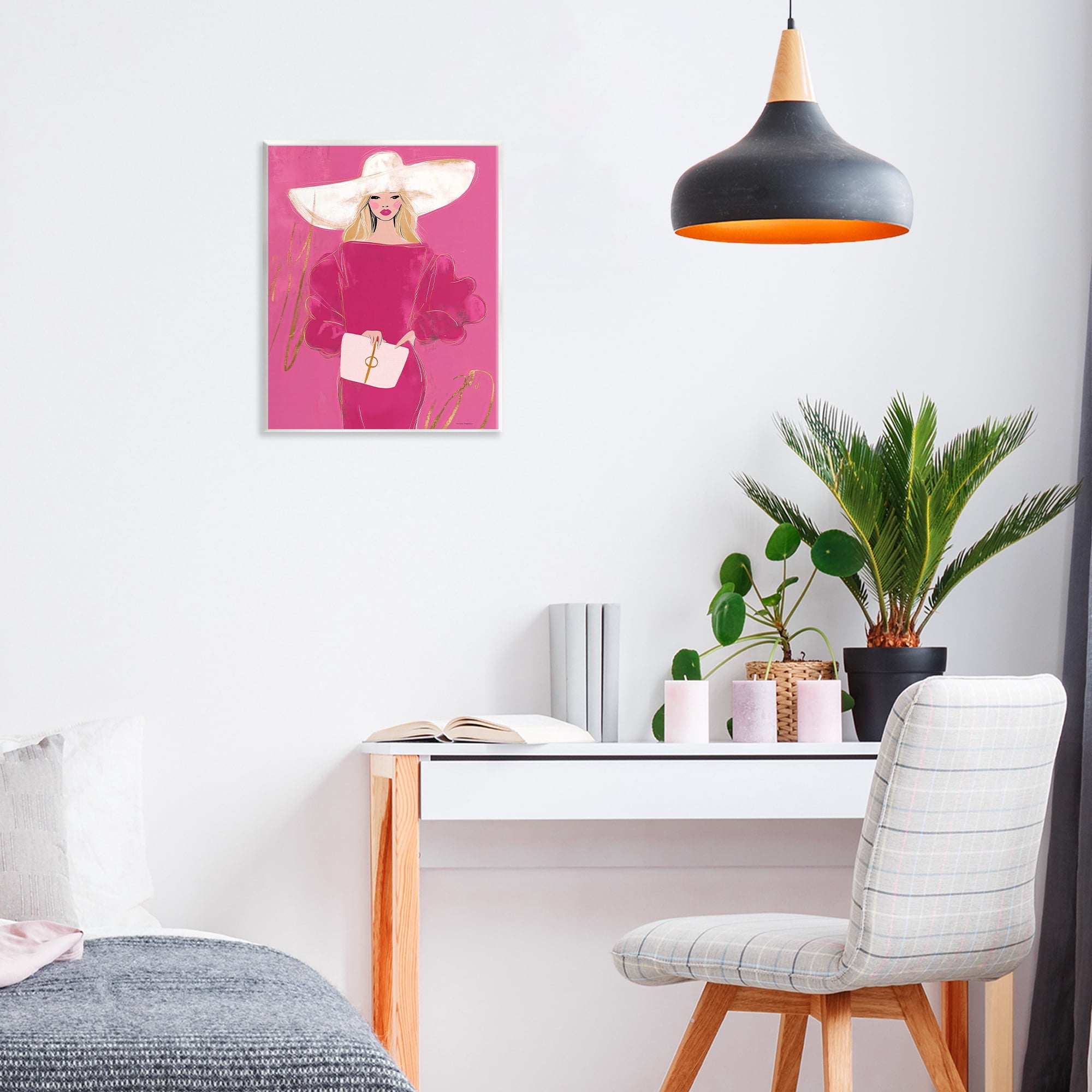 Stupell Industries Lady In Pink with Hat Wall Plaque Art, design by Svetlana Aleynikova
