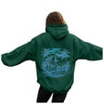 thumbnail image 4 of felwors Puff Graphic Oversized Hoodies for Women Teen Girls Kids Trendy Cute Preppy Sweatshirt Long Sleeve Y2K Tops with Pockets(Dark Green, L), 4 of 6