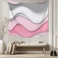 thumbnail image 5 of Pink Gray Ombre Large Tapestry for Bedroom Wall Hanging Tapestry, Geometric Modern Abstract Moire Art Ceiling Backdrop Tapestries Poster Blanket Wall Decor for Teens Room Living Room Dorm 85" x 90", 5 of 8