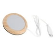 thumbnail image 4 of Calentador de tazas USB con diseño de madera, para calentar bebidas, café, madera brillante, 4 of 14