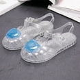 thumbnail image 2 of Roman Sandals for Girls, Soft Jelly Sole, Breathable Hollow Design, Princess Style, Silver Color, Beach Party Wear, 2 of 7
