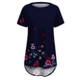 thumbnail image 3 of womens tops Womens Plus Size Summer Dress Short Sleeve Casual Loose Swing T-Shirt Dresses with Pockets spring tops for women, 3 of 4