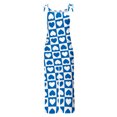 thumbnail image 4 of zanvin Femmes Femmes Rompers Combinaison Saint Valentin Imprimé avec des Poches, Bleu, L, 4 of 5