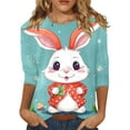 thumbnail image 1 of SZXZYGS Chemises de la Fête de l'Indépendance pour Femmes 3X Chemise Imprimée pour Femmes Tunique à Manches 3/4 Hauts Blouse à Col Ras du Cou T-Shirt Été 2024, 1 of 5