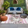 thumbnail image 2 of Purple Pumpkin Fall Outdoor Rug for Patio/Deck/Porch, Non-Slip Large Area Rug 5 x 8 Ft, Striped Thanksgiving Botanical Coastal Indoor Outdoor Rugs Washable Area Rugs, Camping Rug Carpet Runner, 2 of 8