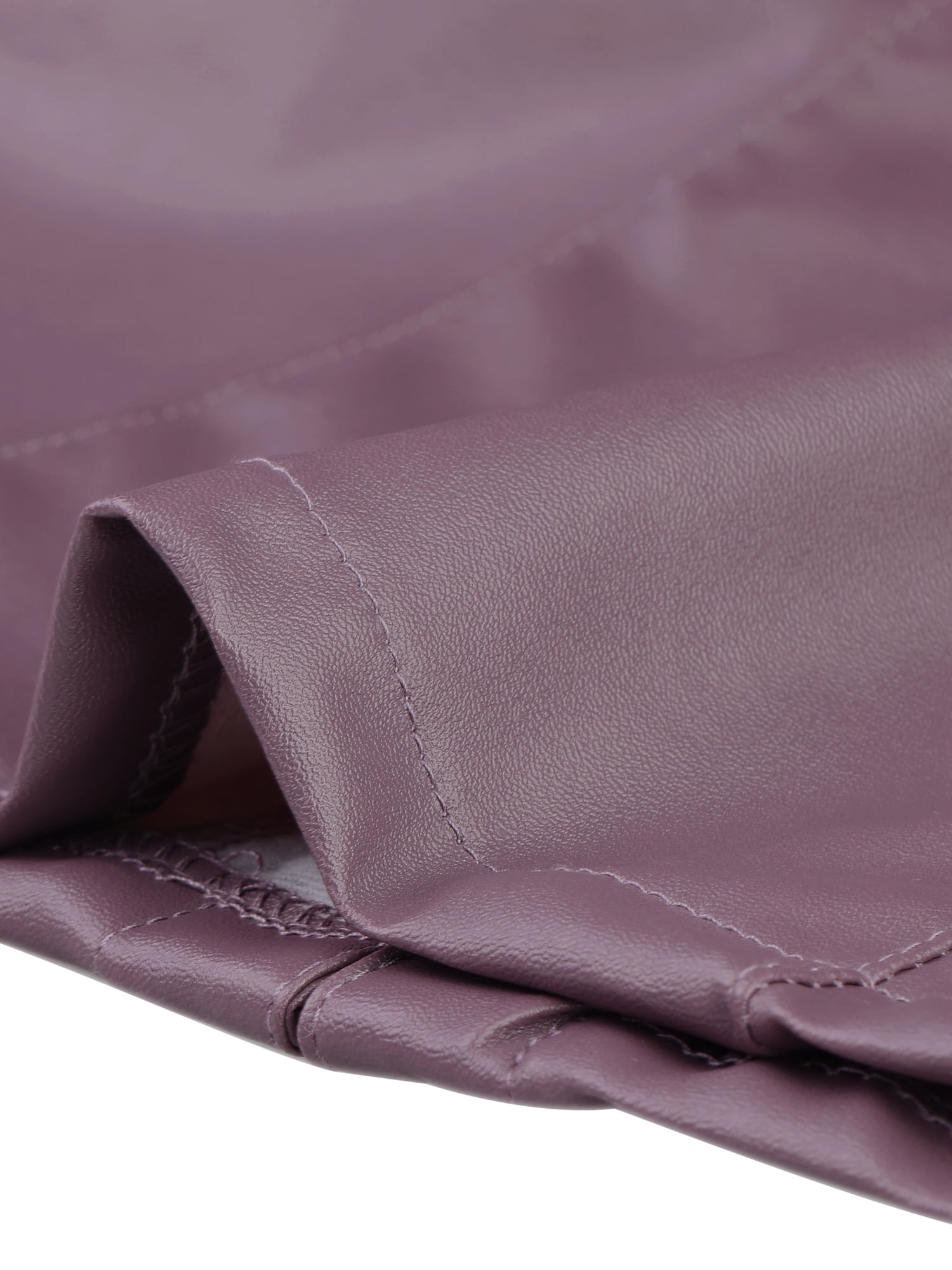 DARING DIVA Women's Party Lace Trim Tank Top Faux Leather PU Sleeveless Top M Purple
