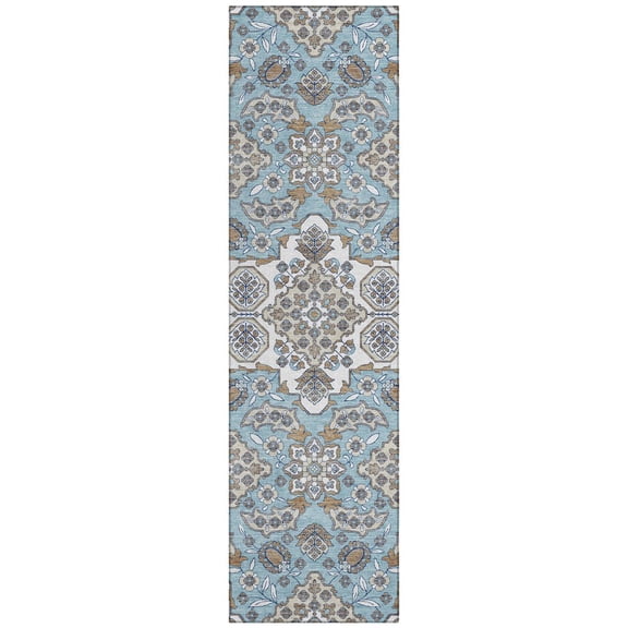 Dalyn Rugs Machine Washable Indoor/Outdoor Chantille Sky 2'3" x 7'6" Runner Rug