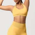 thumbnail image 3 of WMTBSRSW Halter Ribbed Knit Crop Tank Tops for Women Open Back Padded Longline Sports Bras Workout Gym Yoga Yellow Medium, 3 of 9