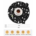 thumbnail image 6 of 13 Inch Round Placemats Set of 6, Christmas Black Non Slip Heat Insulation PP Table Mats, Xmas Tree Winter Snowflakes Plants Holiday Washable Place Mats for Kitchen Dining Party Table Decor, 6 of 7