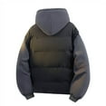 thumbnail image 5 of Mrmaere Men's Hooded Jacket Mixed-Material Button-Front Quilted Warm Outerwear for Daily & Casual Black XXXXL, 5 of 5