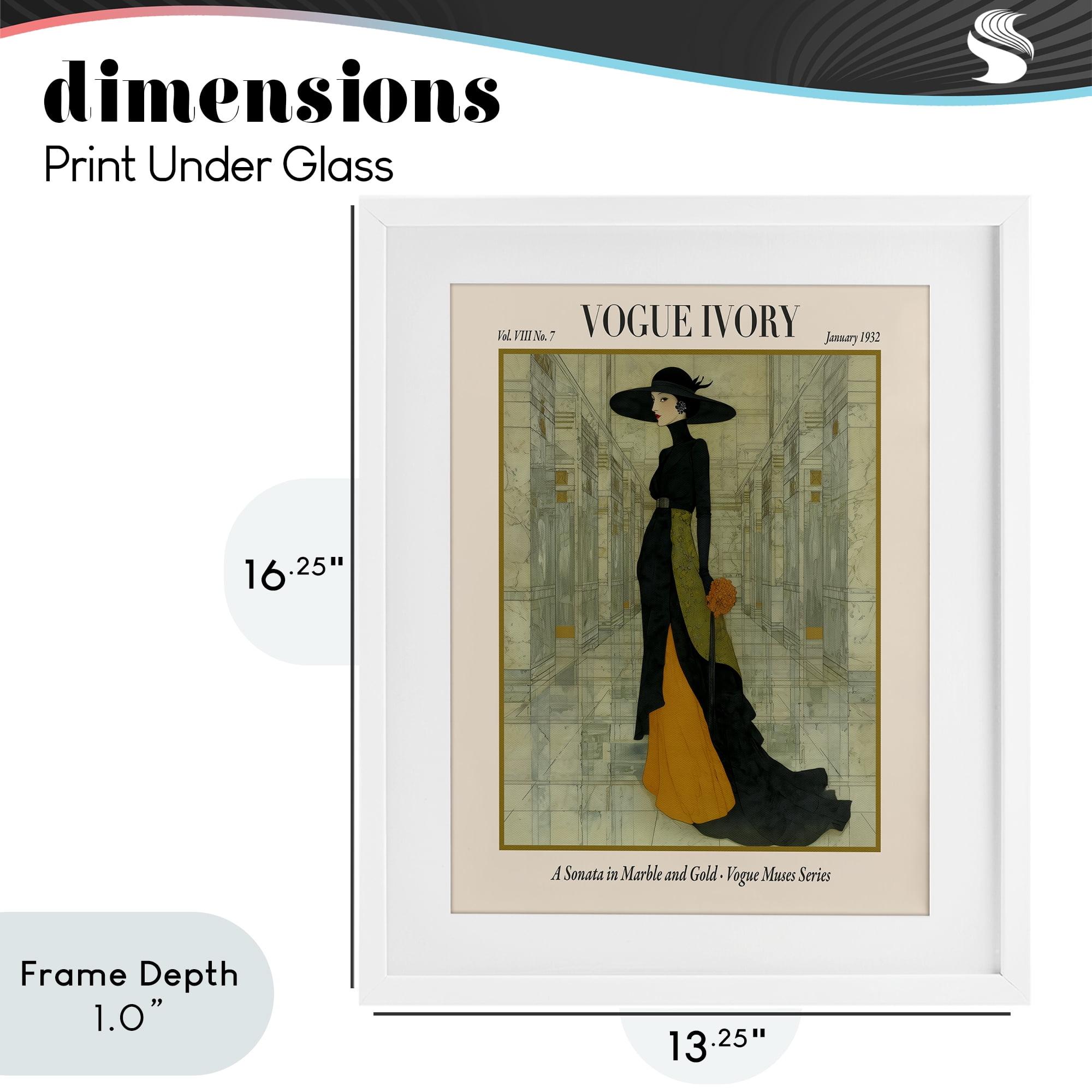 Stupell Industries Ivory Hall Magazine White Framed Print Under Glass, design by A Barefoot Stylist