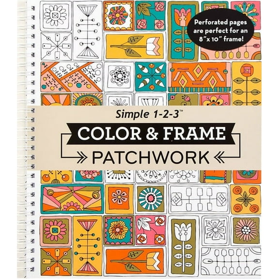 Color & Frame Color & Frame - Patchwork (Adult Coloring Book), (Spiral-Bound)