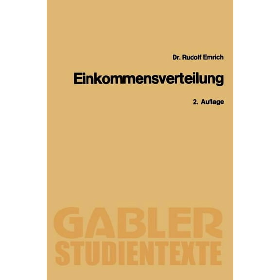 Gabler-Studientexte Theorie Der Einkommensverteilung, (Paperback)