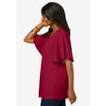 thumbnail image 3 of Jessica London Women's Plus Size Stretch Knit Flutter Sleeve Tunic, 3 of 3