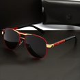 thumbnail image 4 of Lunettes de Mode Rétro Classiques Polarisées pour Femmes Hommes, Lunettes de Soleil Vintage à Double Pont Lunettes de Mode pour Conduite Pêche Randonnée, 4 of 5