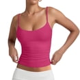 thumbnail image 3 of Women's Basic Double Lined Scoop Neck Tank with Adjustable Spaghetti Straps And Scoop Neck Summer Sleeveless Tops Hot Pink M, 3 of 6