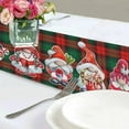 thumbnail image 6 of Dreamtimes Double Sided Christmas Santa Claus Long Polyester Table Runner 13 x 90 Inches Christmas Plaid Table Cloth Cover Placemats for Kitchen Dinning Living Holiday Wedding Party Decor, 6 of 7