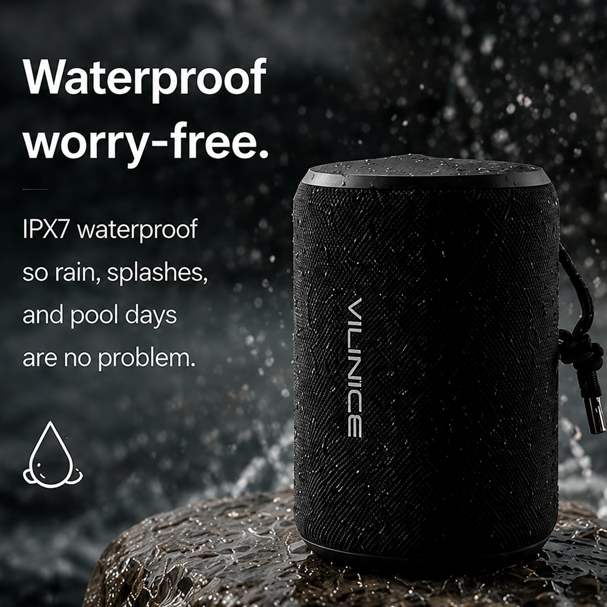 VILINICE Portable Bluetooth Speaker, IPX7 Waterproof photo 2