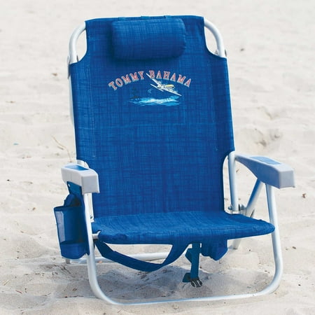 Tommy Bahama 2017 Backpack Cooler Beach Chair With Storage Pouch And Tommy Bahama 2017 Backpack Cooler Beach Chair With Storage Pouch And Towel Bar Blue Weave