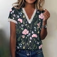 thumbnail image 1 of Puntoco Casual Mujer Cuello en V Verano Sexy Gradiente Estampado Regular Mujer Manga corta top Puntoco Puntoco-4067, 1 of 8