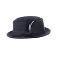 thumbnail image 3 of NYFASHION101 Men's Crushable Wool Felt Porkpie Hat w/Feather HE09 Char-S/M, 3 of 3