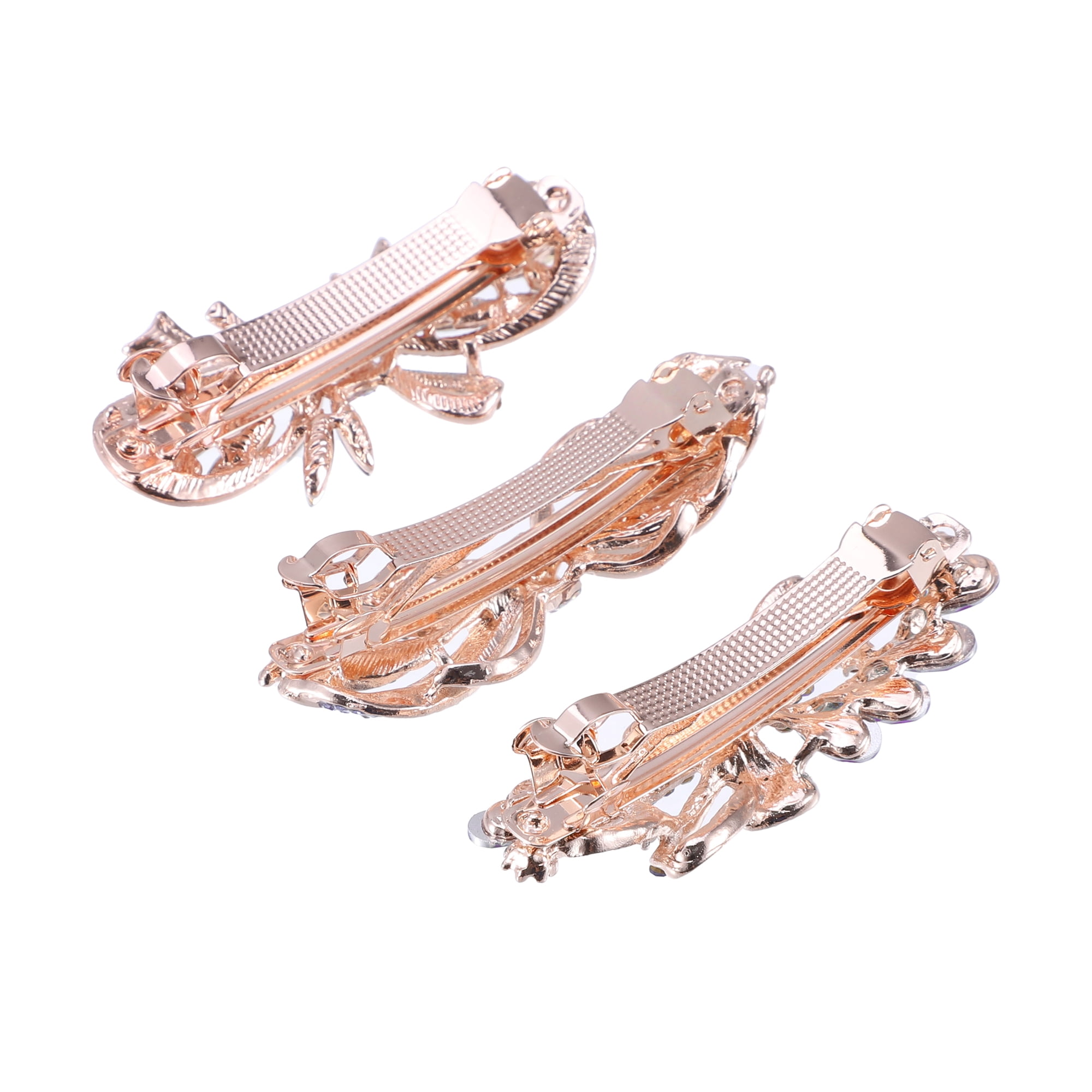 3 Pcs Hair Barrettes Hair Accessories for Women Sparkly Glitter Rhinestones Hair Clips Purple