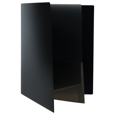 JAM Paper Heavy Duty Plastic Multi Pocket Folders, 4 Pocket Organizer, 9.5 x 11.625, Black, 2/Pack