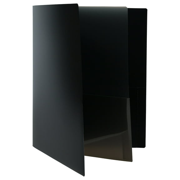 JAM Paper Heavy Duty Plastic Multi Pocket Folders, 4 Pocket Organizer, 9.5 x 11.625, Black, 2/Pack