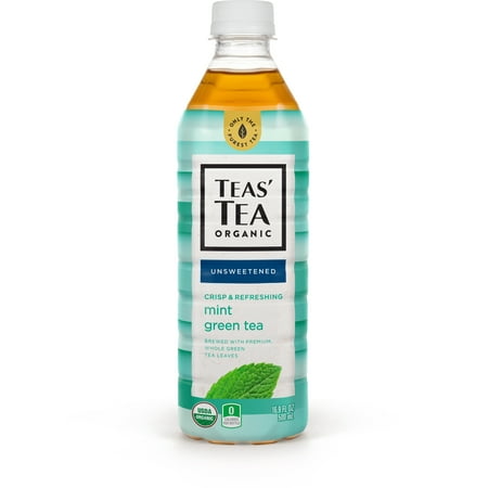 Teas' Tea Unsweetened Mint Green Tea, 16.9 Ounce (Pack of 12), Organic, Zero Calories, No Sugars, No Artificial Sweeteners, Antioxidant Rich, High in Vitamin