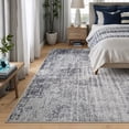 thumbnail image 2 of Bloom Rugs Washable Non-Slip 6' x 9' Rug - Gray / Charcoal / Blue Modern Abstract Area Rug for Living Room, Bedroom, Dining Room, and Kitchen - Exact size: 6' x 9', 2 of 10
