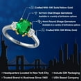 thumbnail image 2 of Gem Stone King 10K Two Tone Gold Green Nano Emerald and Lab Grown Diamond Engagement Ring for Women | 2.04 Cttw | Oval 9X7MM | Gemstone May Birthstone | Size 6, 2 of 6