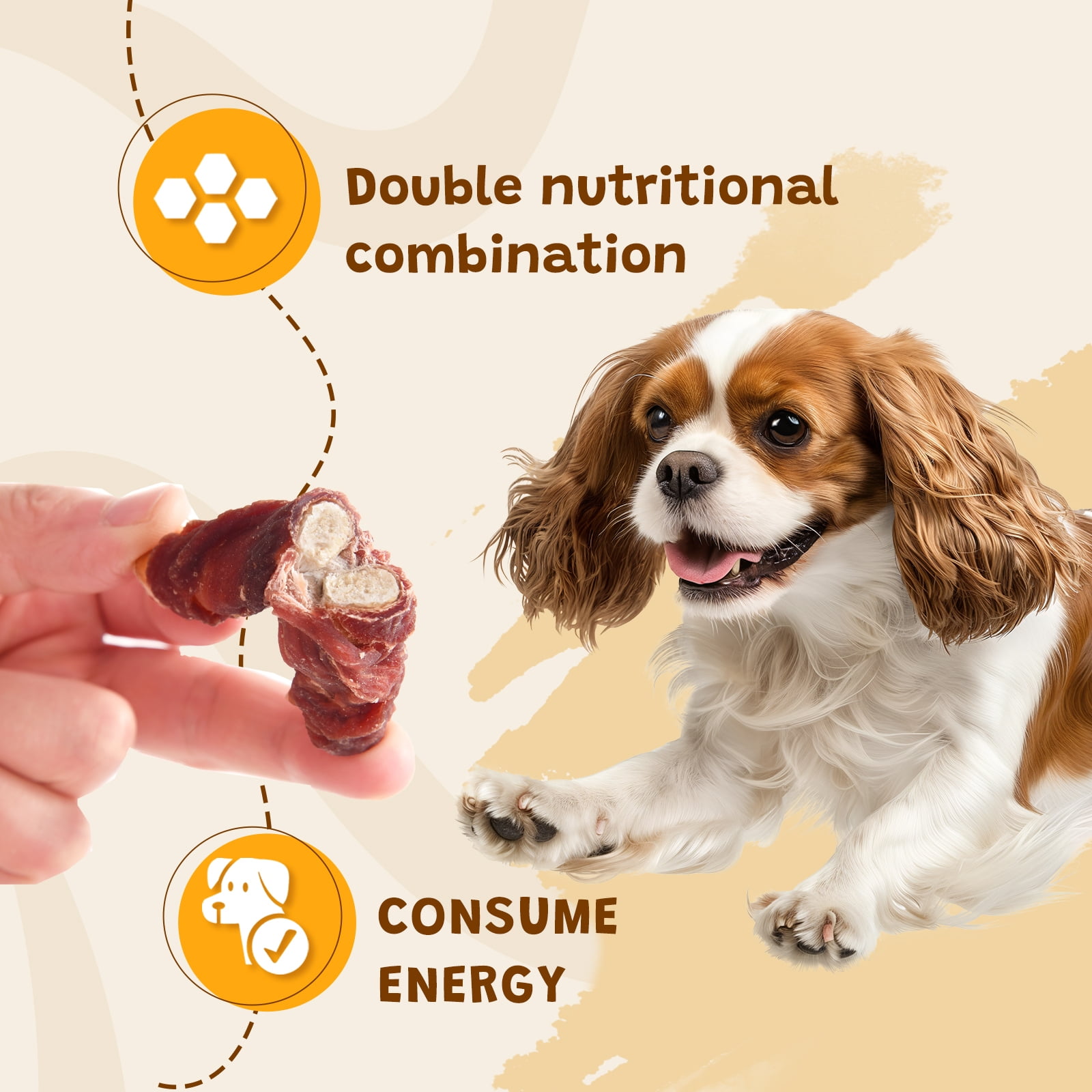 (2 pack) ASMPET Duck Wrapped Beef Cartilage Dog Treats, Dental Chewy Dog Soft Bone for Small, Medium, Large Dogs (10.6OZ, No Rawhide)