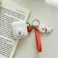 thumbnail image 1 of for Apple Airpod 1&2 Case Cover 3D Cartoon Strap Bell Keychain Case Silicone Bluetooth Headset & Earphone Protection, Cute & Stylish Design for Kids, Teens, Girls & Boys (White), 1 of 4