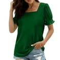 thumbnail image 5 of Dagugfen Square Neck Tops for Women Puff Short Sleeve Loose Ligntweight Casual Pullover Tops for Shopping, 5 of 9