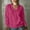 Hot Pink, variant on Women's V-Neck Henley Sweatshirt,Long Sleeve Fleece Pullover with Pocket,Casual Loose Fit Top for Fall Winter