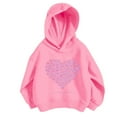 thumbnail image 2 of GBSYEWXS Big Girls Hoodies Size 9-10 Years Long Sleeve Heart Print Tops Relaxed Fit Soft Sweatshirt Pink, 2 of 9