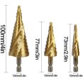 thumbnail image 1 of Juego de brocas escalonadas, ranurado en espiral, acero de alta velocidad recubierto de titanio, vástago hexagonal métrico, herramienta de corte Hss para madera, metal ZefeiWu 8390611552299, 1 of 1